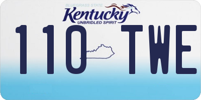 KY license plate 110TWE
