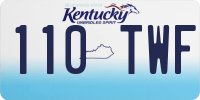 KY license plate 110TWF
