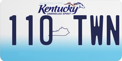 KY license plate 110TWN