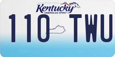 KY license plate 110TWU