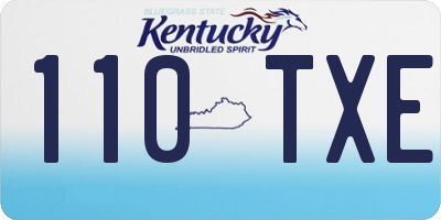 KY license plate 110TXE