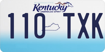 KY license plate 110TXK