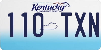 KY license plate 110TXN