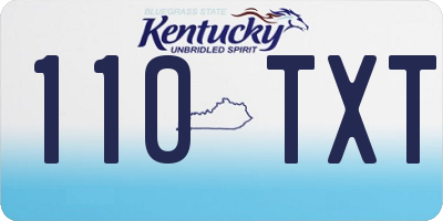 KY license plate 110TXT