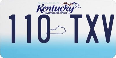 KY license plate 110TXV