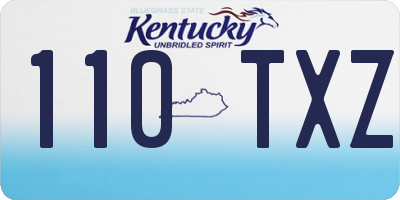 KY license plate 110TXZ