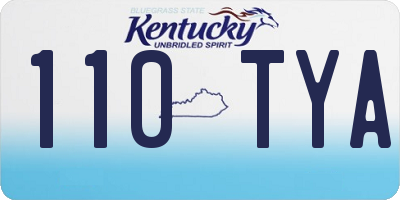 KY license plate 110TYA