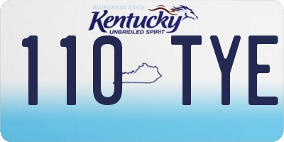 KY license plate 110TYE