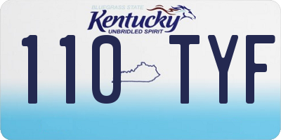 KY license plate 110TYF