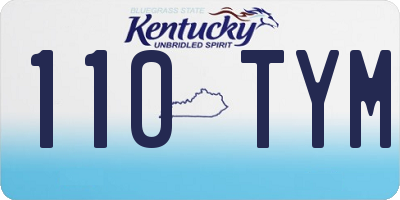 KY license plate 110TYM