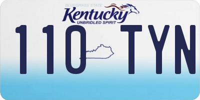 KY license plate 110TYN