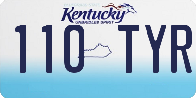 KY license plate 110TYR