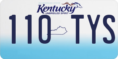 KY license plate 110TYS