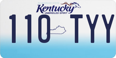 KY license plate 110TYY