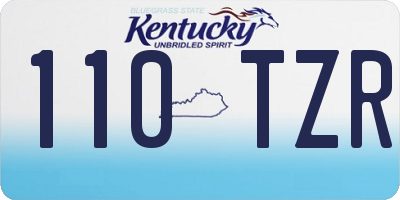 KY license plate 110TZR