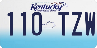 KY license plate 110TZW