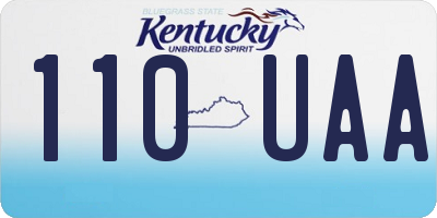 KY license plate 110UAA