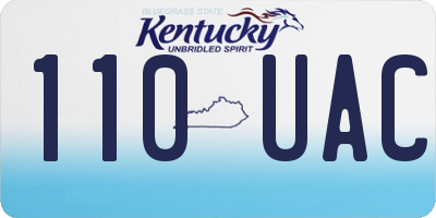 KY license plate 110UAC