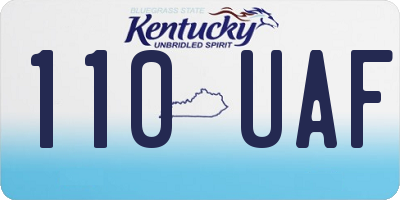 KY license plate 110UAF