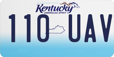 KY license plate 110UAV