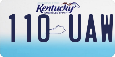 KY license plate 110UAW