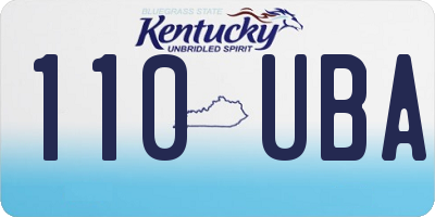 KY license plate 110UBA