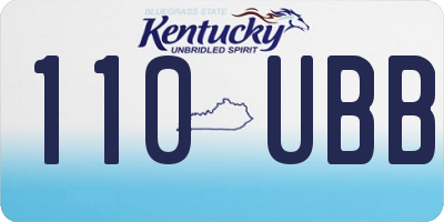 KY license plate 110UBB