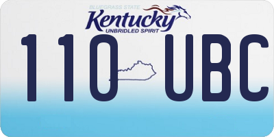 KY license plate 110UBC