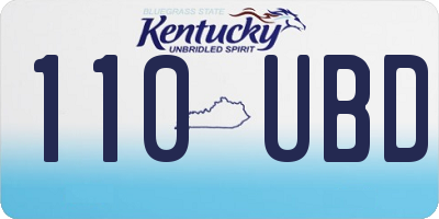 KY license plate 110UBD