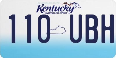 KY license plate 110UBH