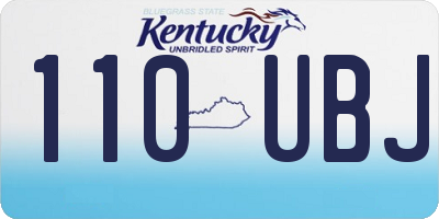 KY license plate 110UBJ