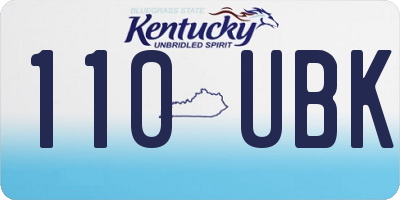 KY license plate 110UBK