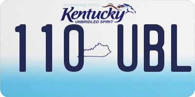 KY license plate 110UBL