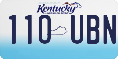 KY license plate 110UBN