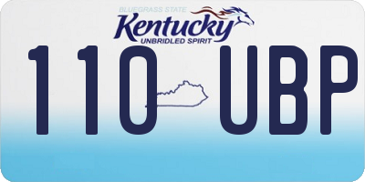 KY license plate 110UBP