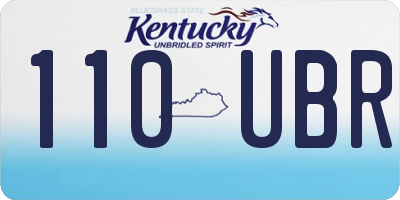 KY license plate 110UBR