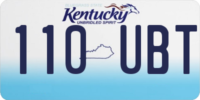 KY license plate 110UBT
