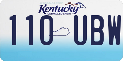 KY license plate 110UBW