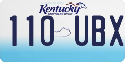 KY license plate 110UBX
