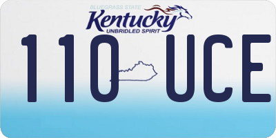 KY license plate 110UCE