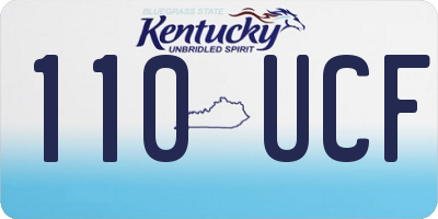 KY license plate 110UCF
