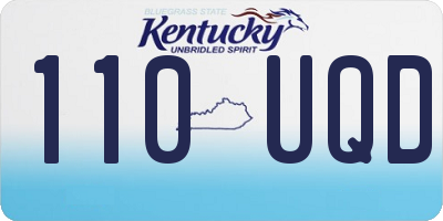 KY license plate 110UQD