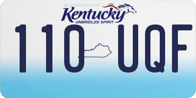 KY license plate 110UQF