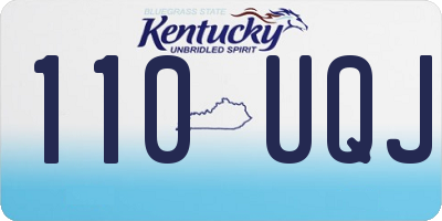 KY license plate 110UQJ