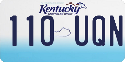 KY license plate 110UQN