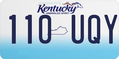 KY license plate 110UQY