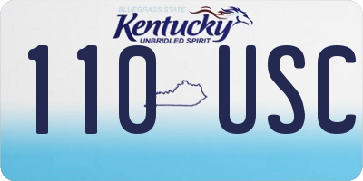 KY license plate 110USC