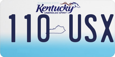 KY license plate 110USX