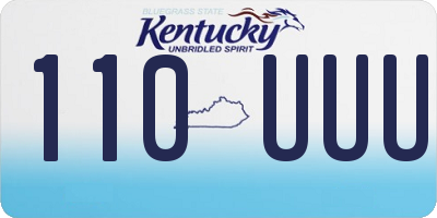 KY license plate 110UUU