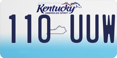 KY license plate 110UUW